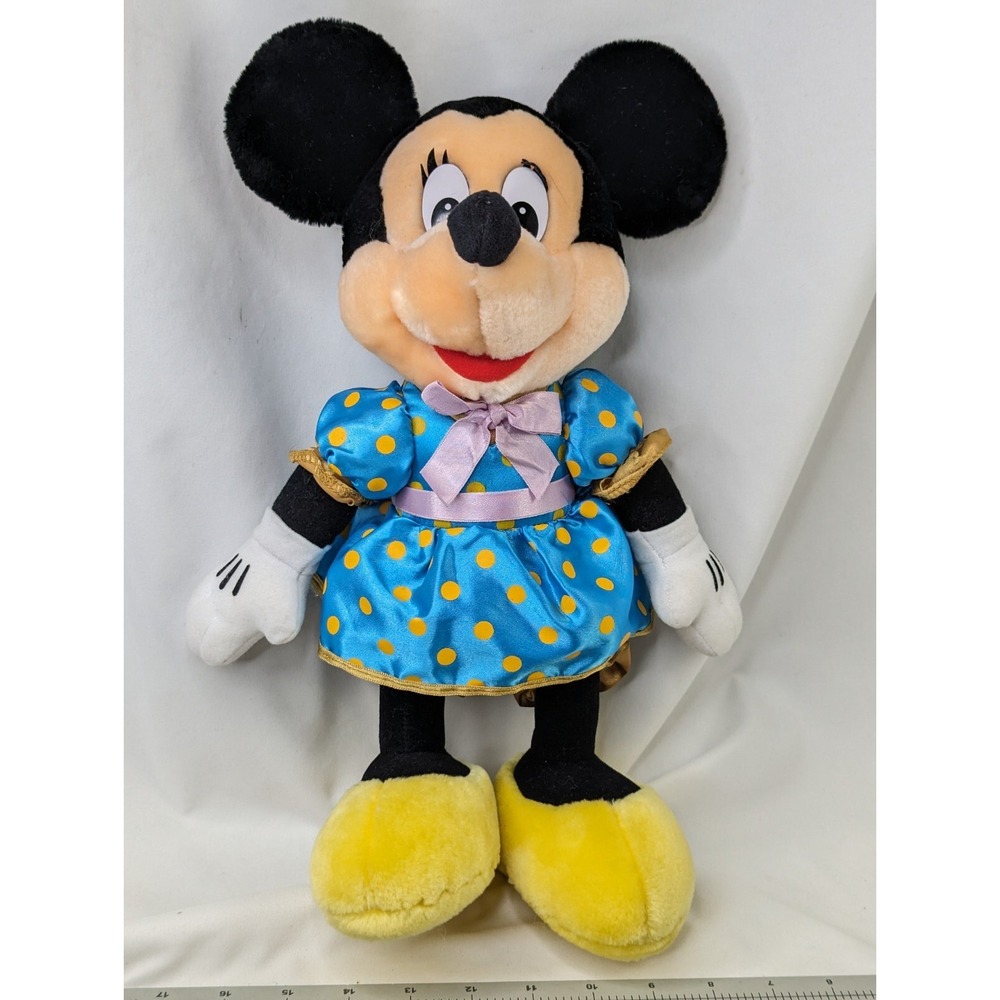 Disney Minnie Mouse Plush 14 Inch Satin Outfit Dress Stuffed Animal Toy